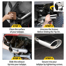 Load image into Gallery viewer, Stainless Steel Exhaust Trim Tip Muffler Chrome Tail Car Van Universal Stright