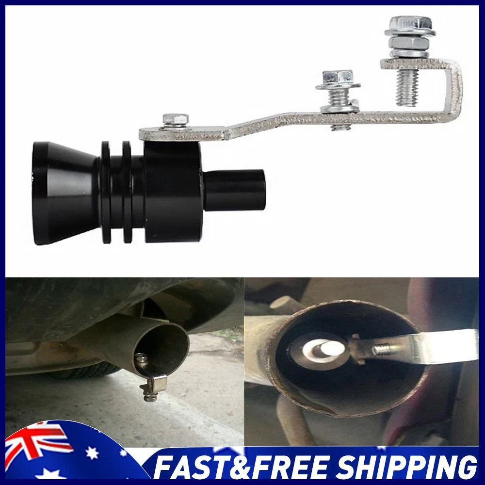Black Fake Turbo Sound Whistle Exhaust Muffler Pipe Simulat Blow Off Valve 1pcs