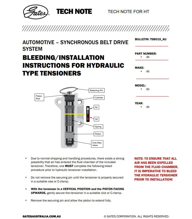 Timing Belt Kit for Holden Rodeo RA TF 6VD1 3.2L 6VE1 3.5L DOHC 1998-2005