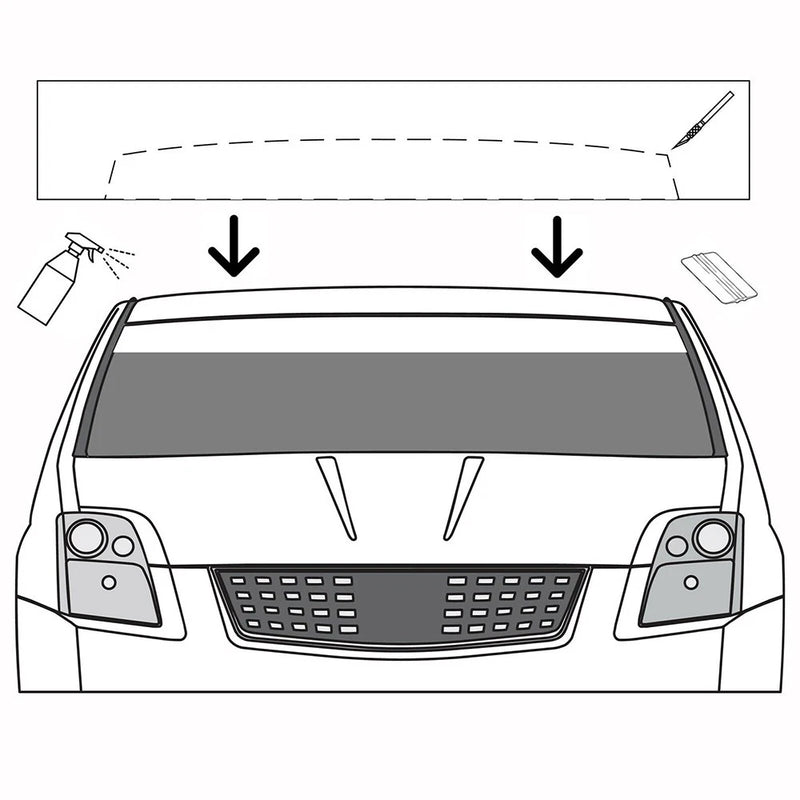Matte Black Windshield Sun Strip Decal Eyebrow Banner Tint 20cm x 150cm