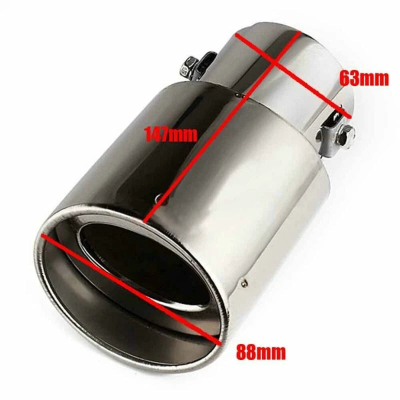 Universal Exhaust Tip Ends Chrome Straight Tail Pipe Cover 62mm Sport Trim ST