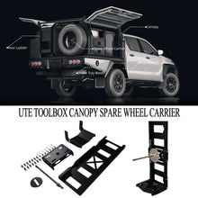 Load image into Gallery viewer, Heavy Duty Aluminium Ute Toolbox Canopy Spare Wheel Carrier /Holder 5mm thick AU