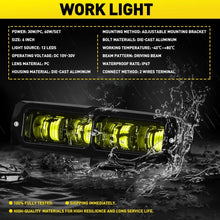 Load image into Gallery viewer, 4X 6inch LED Work Light Bar Flood Spot Driving Fog Lamp Amber Yellow For UTV ATV