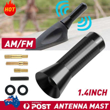 Load image into Gallery viewer, 1.4" Black Carbon Fiber Aluminum Car AM/FM Radio Car Short Antenna Stubby Screw