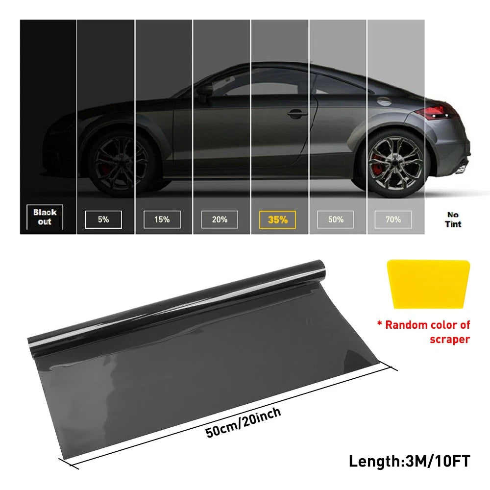35% VLT WINDOW TINT FILM CAR VAN HOME BUS TINTING SUPER DARK 50cm x3M UNIVERASL