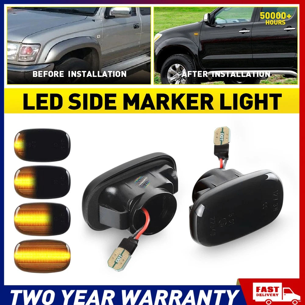 LED flowing side marker light for Toyota Hilux 2005-2014 and RAV4 1994-2003, OEM 81730-02040