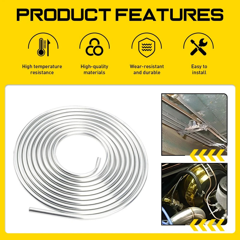 3/8" 20ft Zinc Coated Steel Brake Line Bundy Tube Coil, Universal