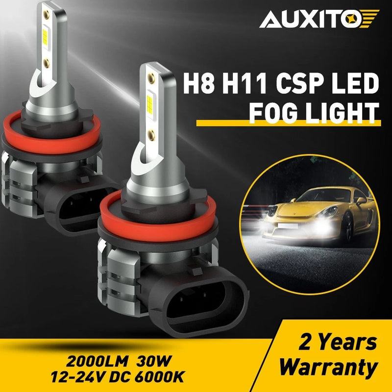 AUXITO H11 H8 H9 H16JP LED Fog Light Bulbs 6000K 4000LM White DRL (Pair)