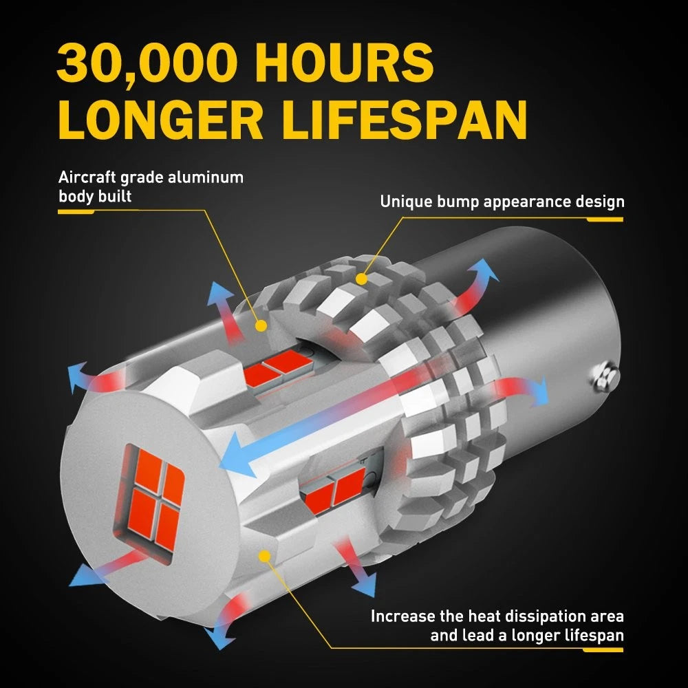 4x LED Brake Stop Light Bulb For 1157 Sonata Hyundai Fe Santa Elantra RED A