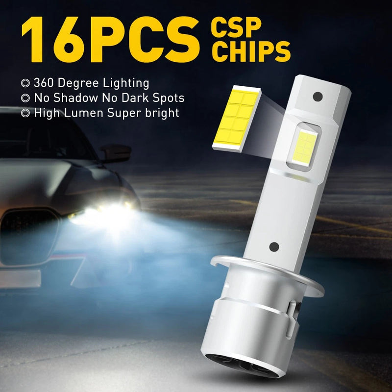 4x H1 LED Headlight & Fog Light Bulbs 6500K 12000LM Fanless LD2004