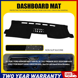 Dash Mat For RANGER NEXT GEN XL XLT XLS TREMOR 22-24 DMB1650 Dashboard Cover A
