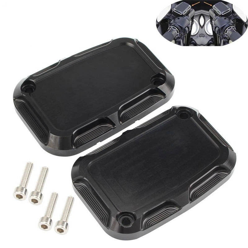 Black Front Brake Master Cylinder Cover For Harley Street Glide V-Rod Road Glide