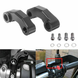Black CNC Aluminum Alloy 10mm Motorcycle Mirror Mount Riser Extender Adaptor ST