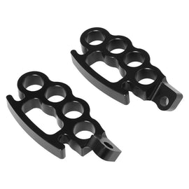 Black Control Foot Pegs Footpegs For Harley Sportster Softail Road King Dyna ST