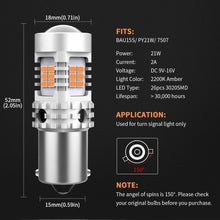 Load image into Gallery viewer, 2X AUXITO LED PY21W BAU15s BRIGHT Bulbs Globe AMBER for Turn Indicator Signal