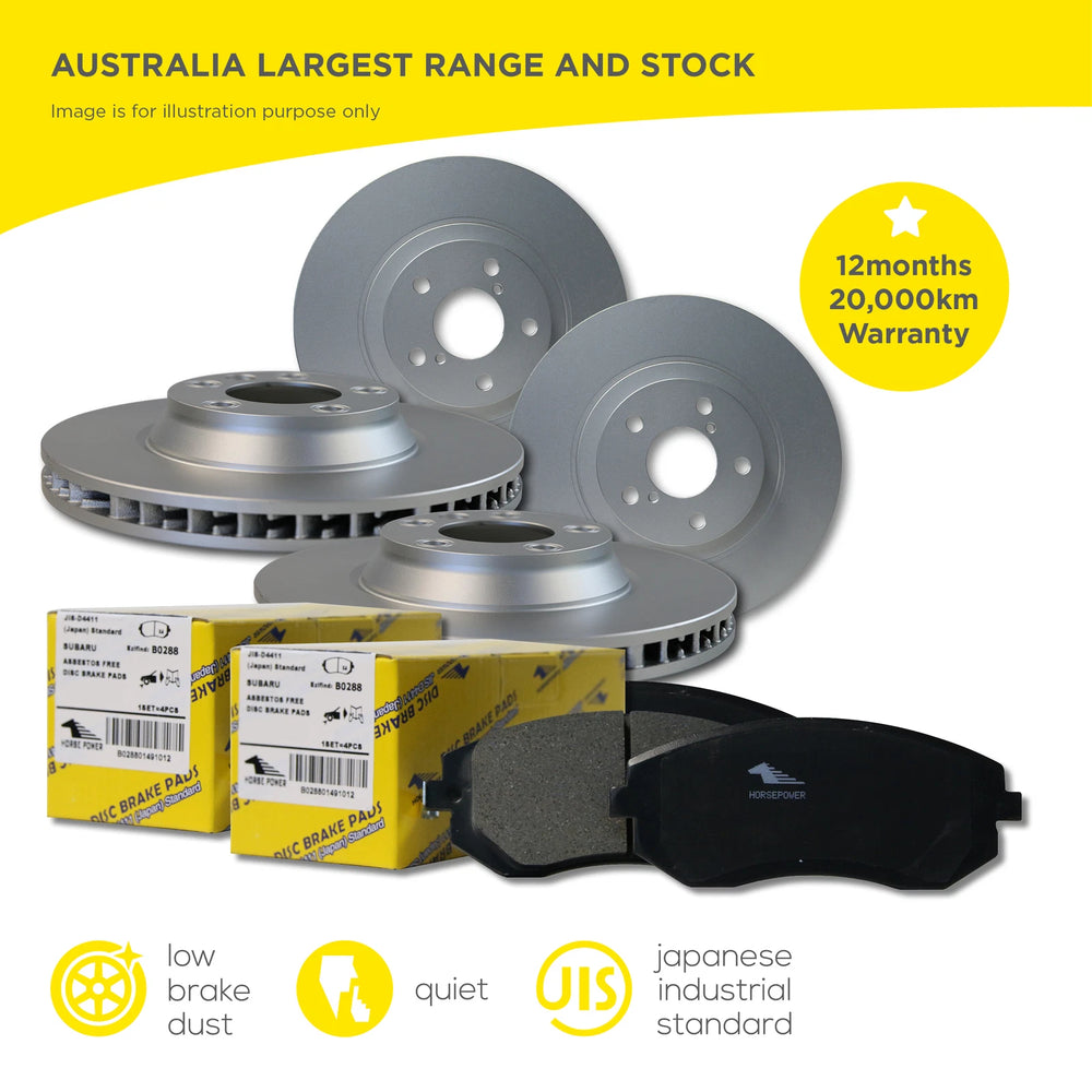 Front and rear brake pad and disc rotor kit for Toyota Celica ZZT231 1999-2006