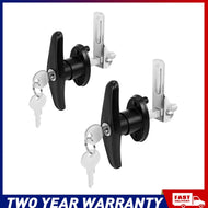 Pair Heavy Duty T-Bar Lock for Ute Canopy Rear Black Metal Key Locked Security