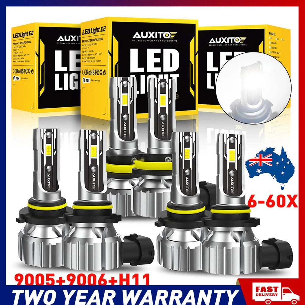 9005 H9 H11 9006 LED Headlight Bulbs Conversion Kit Hi Beam Hi Power 6-60x A