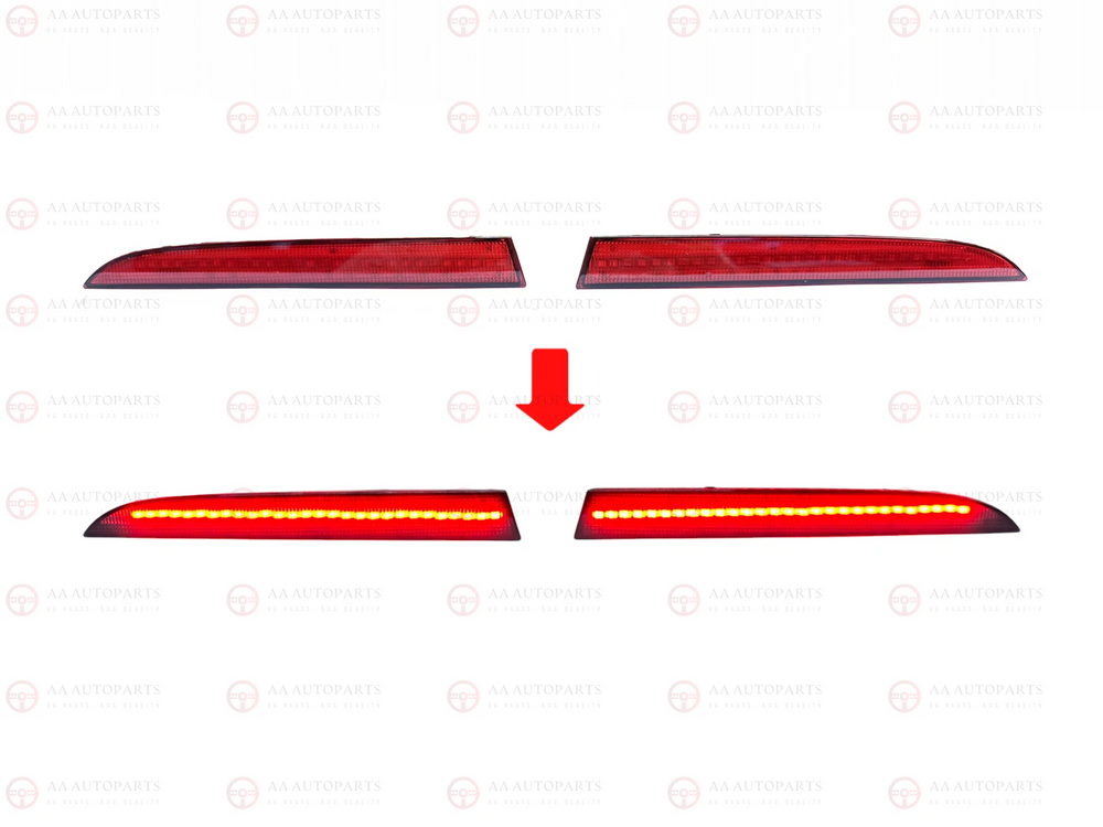 Pair of smoked black LED rear bumper reflector lights for Holden Commodore VE VF