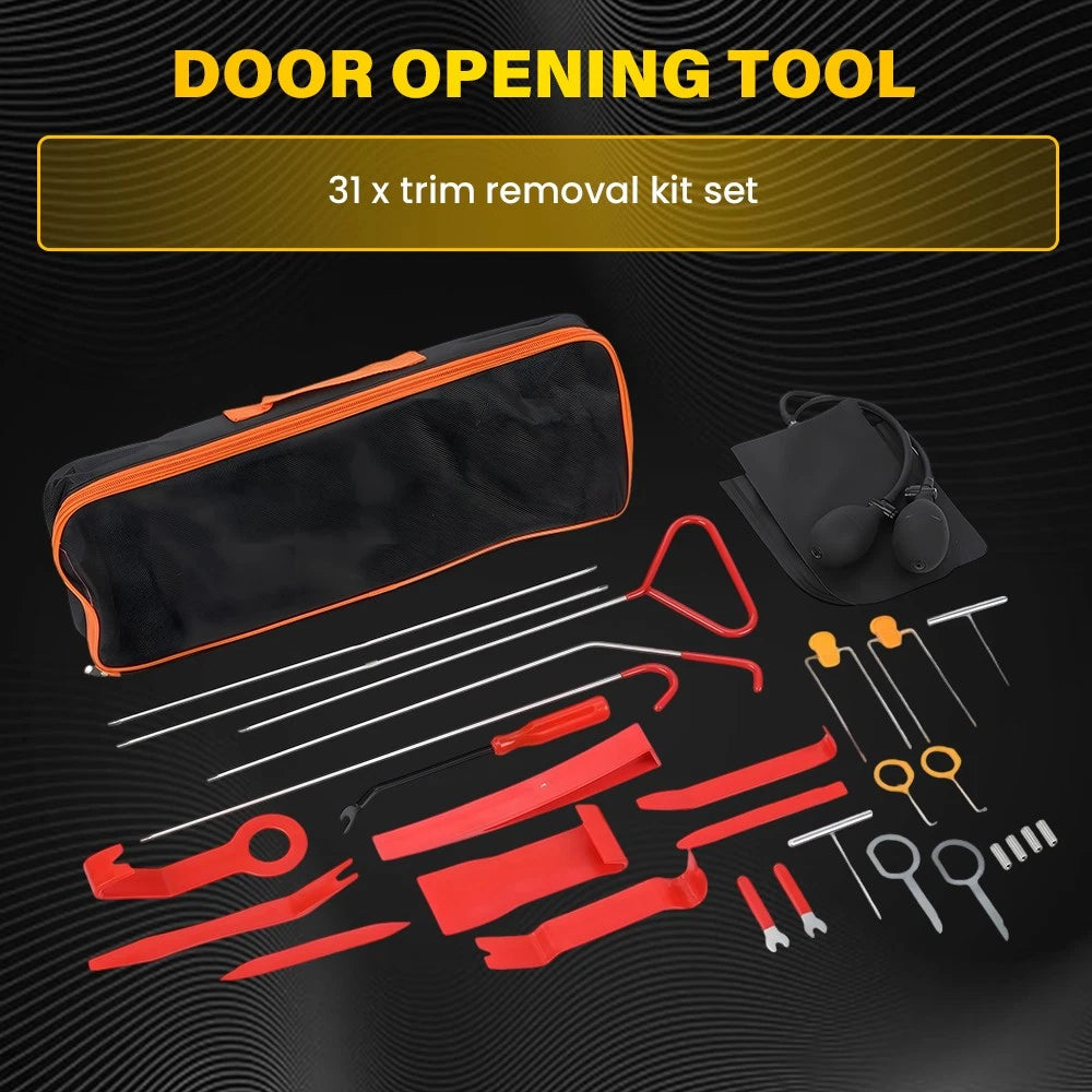 31pcs Car Door Opening Unlock Roadside Emergency Tool Kit Air Wedge w/Pump Bag Z