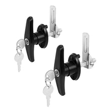 Load image into Gallery viewer, 2pcs Heavy Duty T-Bar Lock for Ute Canopy Rear Black Metal Key Locked Security