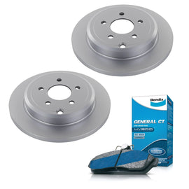 Rear Bendix Brake Pad + Rotors for Ford Falcon Fairlane Fairmont - BA BF FG