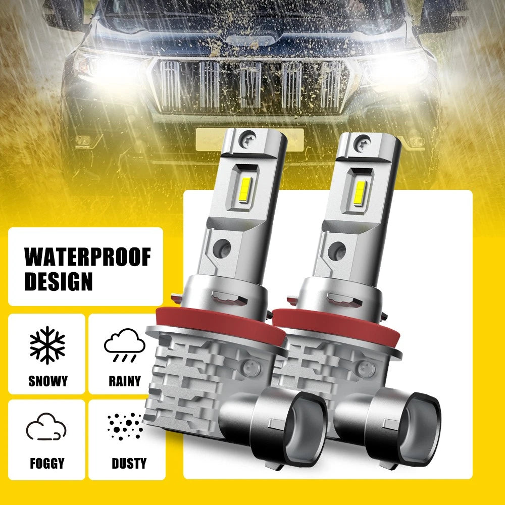 AUXITO H11 H9 H8 LED Headlight 19000LM Low Globes Beam High 6500K 30W Fog Light.