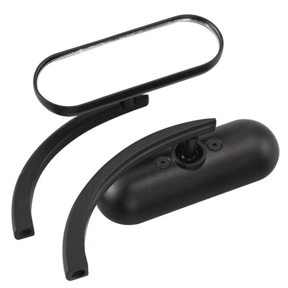 Black Motorcycle Mini Oval Rearview Mirrors for Harley Sportster Dyna Softail ST