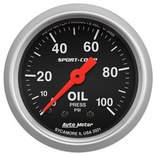Load image into Gallery viewer, Autometer Sport Comp 2-1/16in Oil Pressure Gauge 0-100PSI Mechanical AU3321