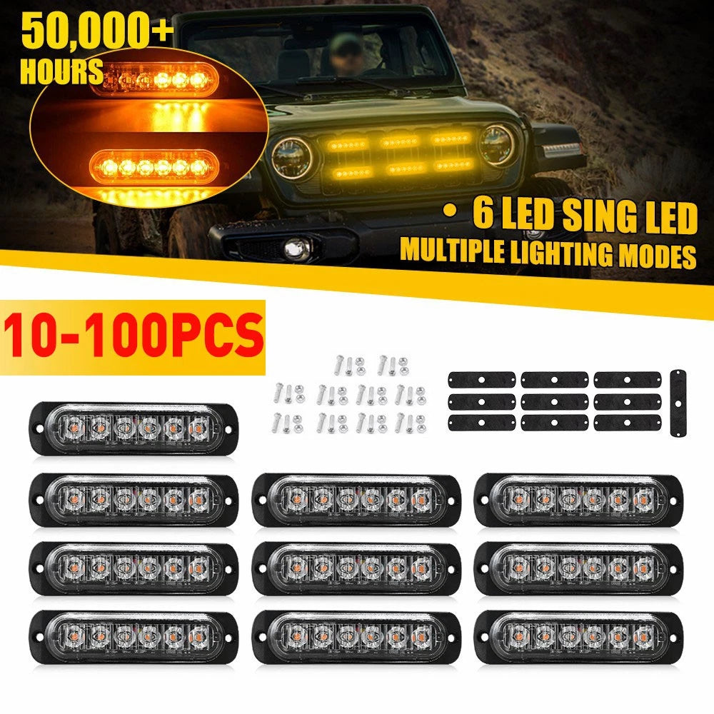 10-100X Universal Amber Recovery Strobe Lights Orange Breakdown Flashing Beacon