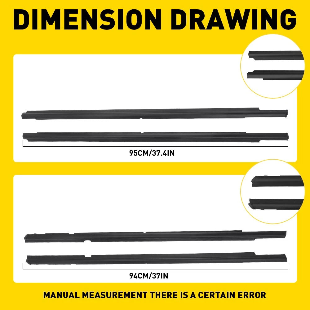 8x Window Seals Weather Strip for 4 Door Mitsubishi Lancer 08-17 Sedan 5727A005