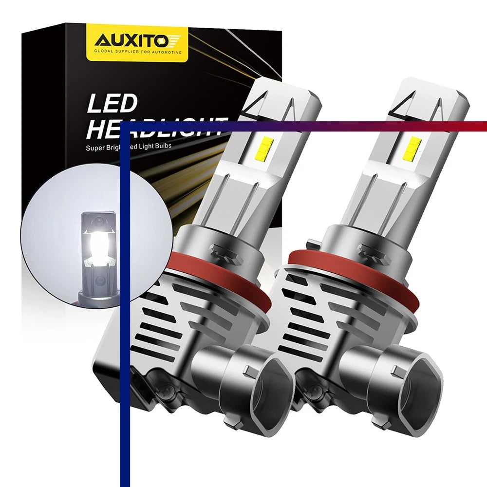 2-10x AUXITO H8/H9/H11 White LED Headlight 6500K Lights Bulb Headlamp Durable A2