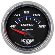 Load image into Gallery viewer, Autometer Cobalt 2-1/16in Water Temp Gauge 40-120C Short Sweep Electric AU6137-M