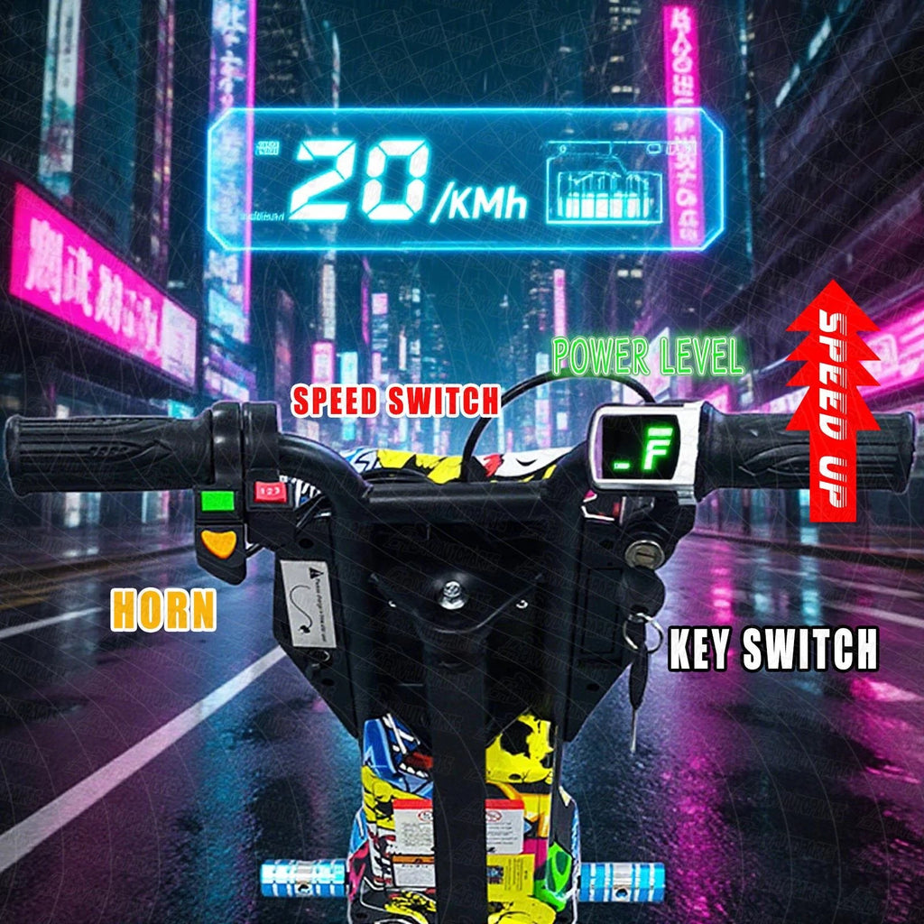 Electric 3-Wheel Drift Car Go Kart Fit Kids Ride On Trike w/ Bluetooth AU Stock