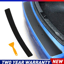 Load image into Gallery viewer, Car Rear Boot Bumper Protector Plate Trim Strip Cover Guard Carbon Fibre