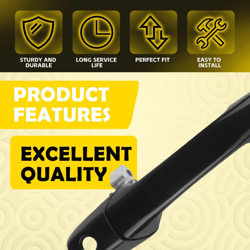 1x Front Right Driver Outer Door Handle Smooth Black for Ford Ranger PJ PK 06-11