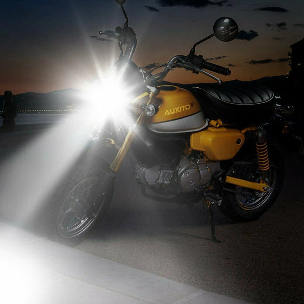 AUXITO 1X H4 Motorcycle LED Headlight White Hi/Low Bulbs 6000K Beam High Power