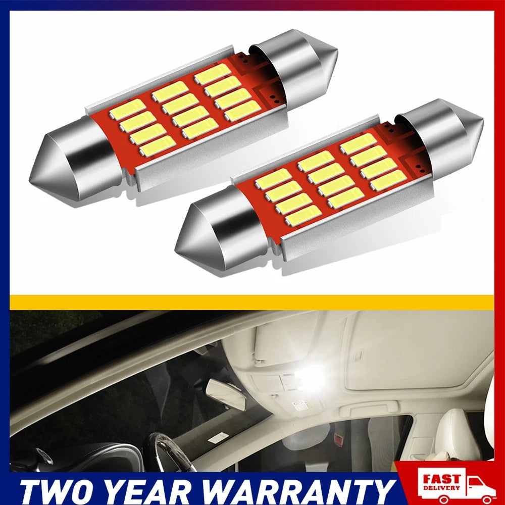 2/4/8X Canbus LED Car Interior Light Festoon C5W C10W 36mm White Side Wedge A
