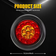 Load image into Gallery viewer, 2/4/6X 4" Round LED Tail Lights RED AMBER Stop Brake Indicator Trailer Truck A