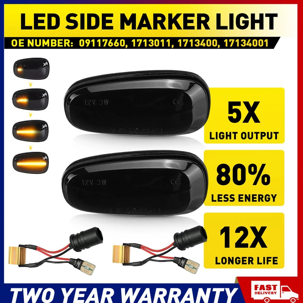 2x Dynamic LED Side Indicator Repeater Light For Holden Commodore VY 1&2 VZ SS