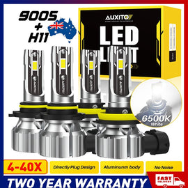 4-40x AUXITO HB3 9005 H8 H9 H11 LED Headlight Bulbs High Low Beam 16000LM NEWA