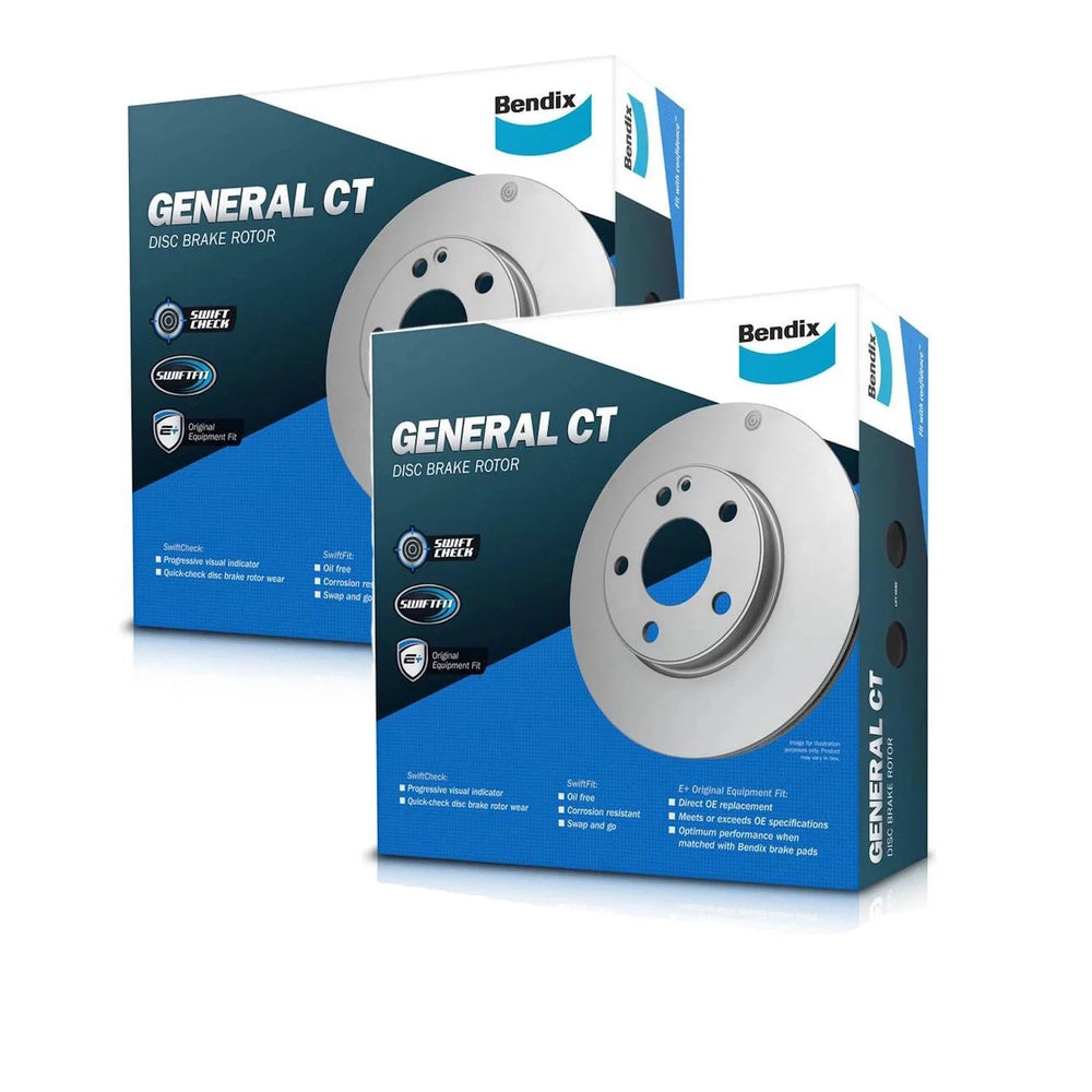 Pair of front Bendix disc brake rotors for Nissan Tiida C11 2004–2013