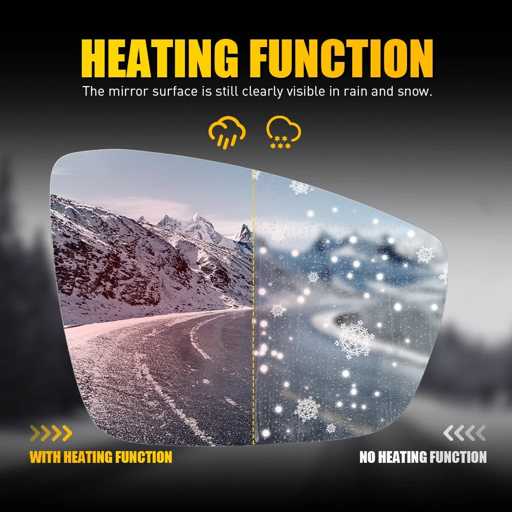 Right Side Mirror glass Heated Convex w/ Plate Base PlarFor VW POLO 2010-2017