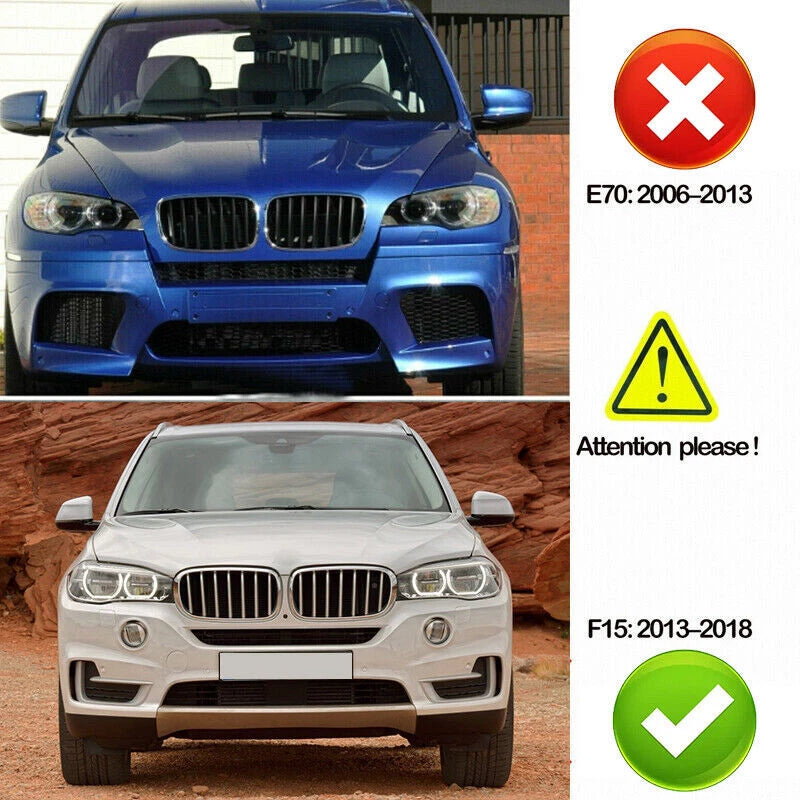 Gloss Black Front Kidney Grill Dual Slat Grille for BMW F15 F16 X5 X6 2014-17 ST