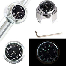 Load image into Gallery viewer, Motorcycle Bike Chrome Waterproof Dial Handlebar Clock Glow Watch For 7/8" to 1"
