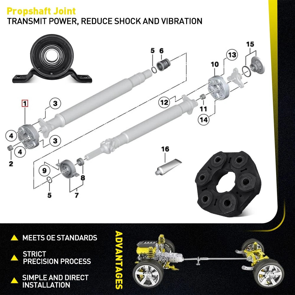 Set for Commodore VX VY VZ VE V6 Cente Bearing + Driveshaft TailShaft Couplings