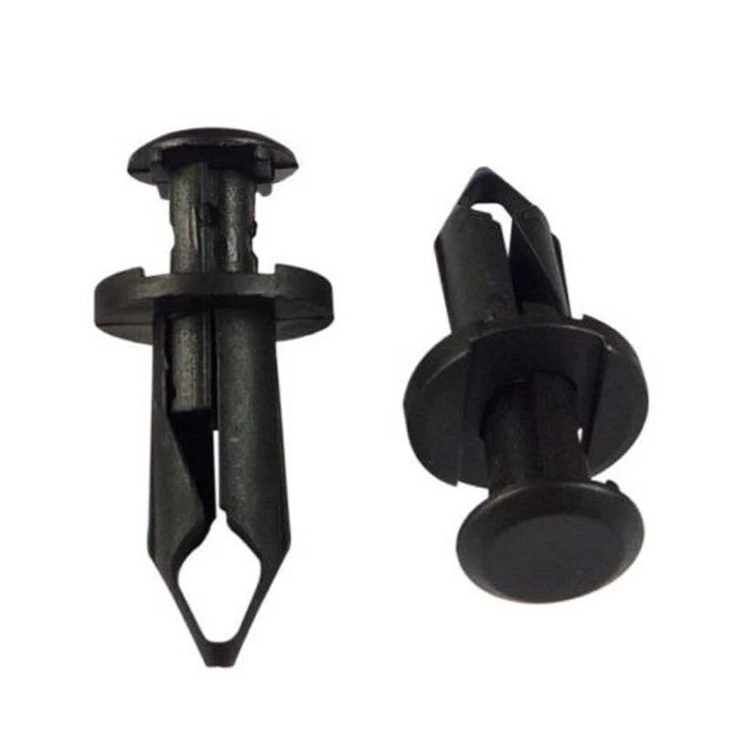 50 x 8mm Hole Plastic Rivet Fastener Push Clips Black Nylon For Car Auto Fender