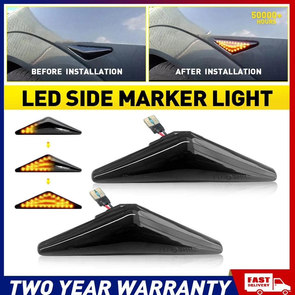 Smoked LED side indicator lights for Ford Falcon FG XR6 XR8 FPV front guard