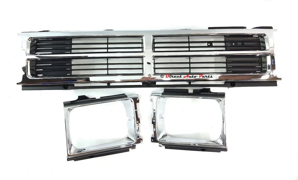 *NEW* GRILLE + HEADLIGHT RIMS (CHROME) SUIT TOYOTA HILUX LN65 YN63 4WD 1983-1988