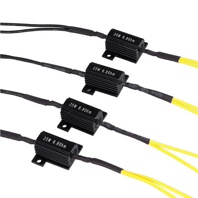 4x LED Load Resistors for Motorcycle Turn Signal Indicator, 12V 25W